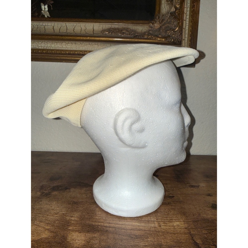Vintage Kangol Tropic Cap 7100 Cream Flat Cap Made in England Mens Size M